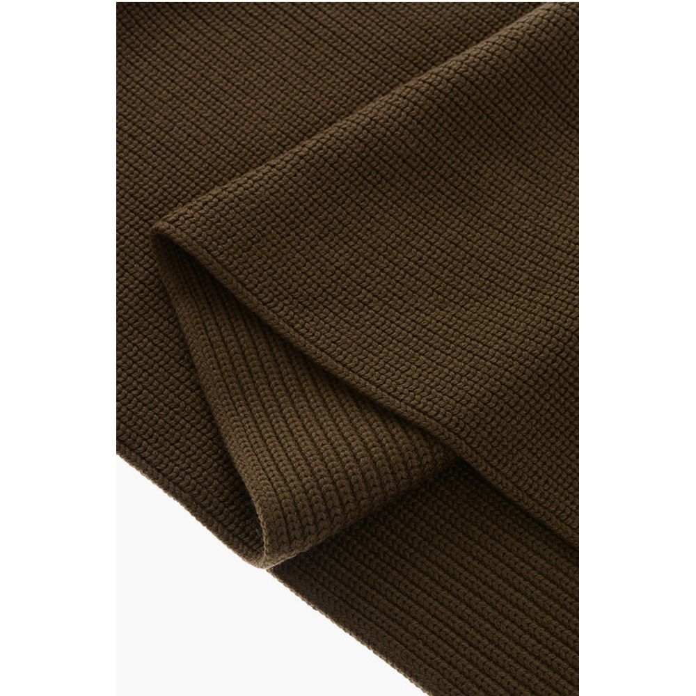 Virgin Wool Scarf With Contrast Embroidery Logo