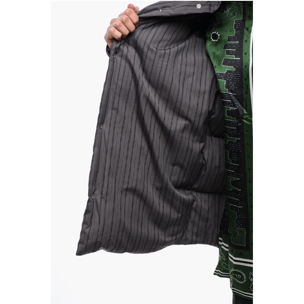 Pinstriped Cotton Padded Reversible Overshirt