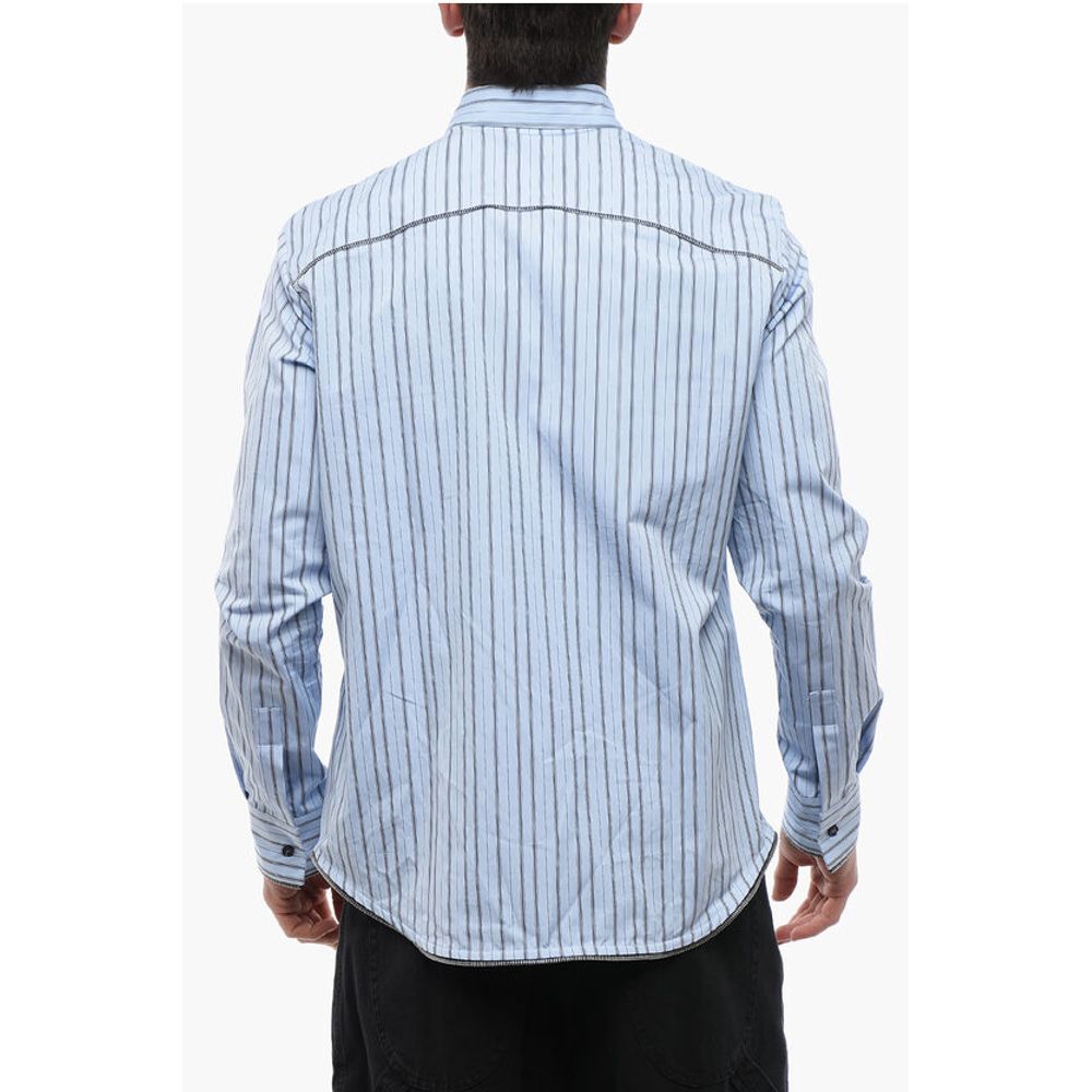 Blanced Striped ZIP AROUND Popeline Shirt