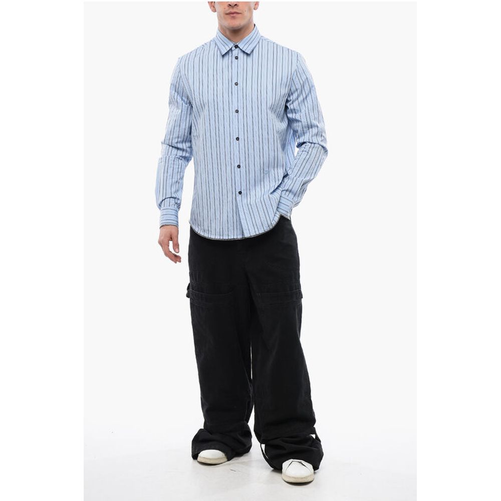 Blanced Striped ZIP AROUND Popeline Shirt