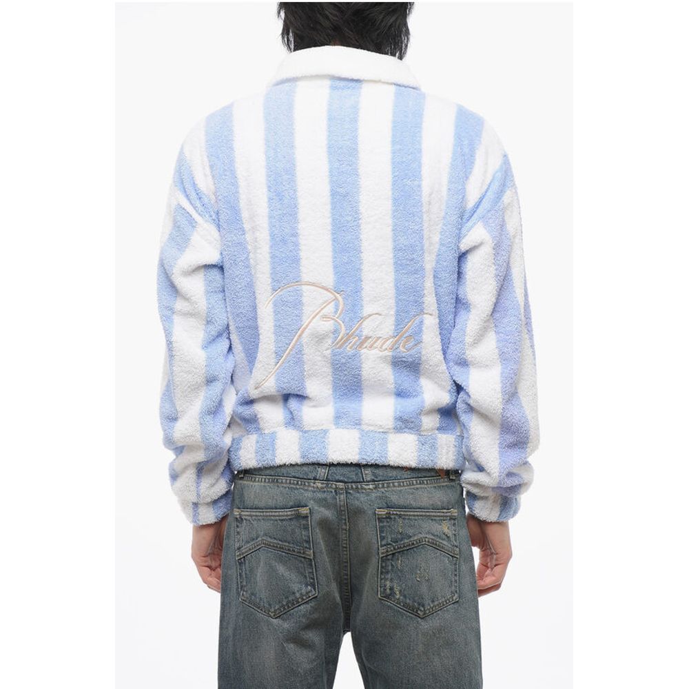 Awning Striped Terry Cotton 3-Buttons Sweatshirt
