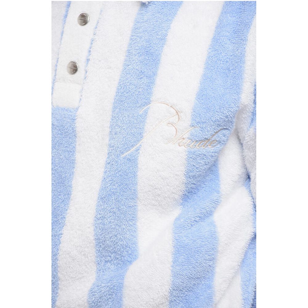 Awning Striped Terry Cotton 3-Buttons Sweatshirt