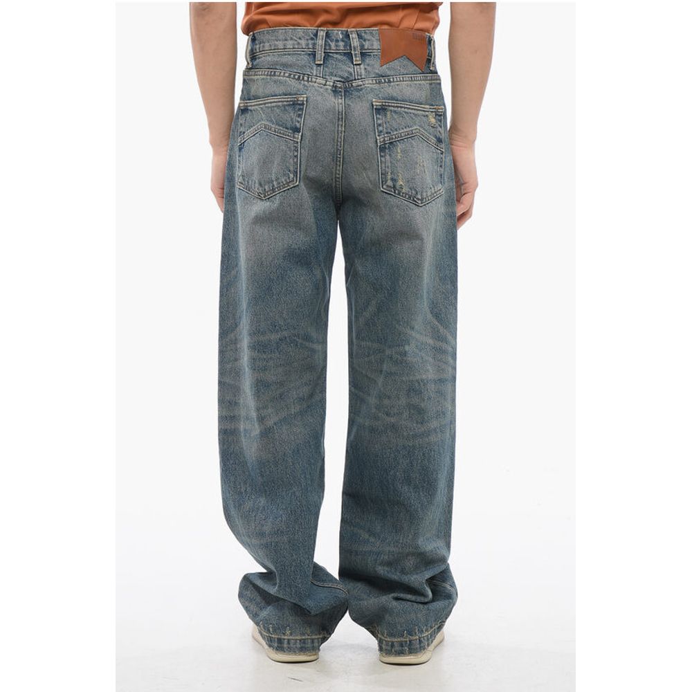 Regular Waist Vintage Effect Wide Leg Jeans 26cm