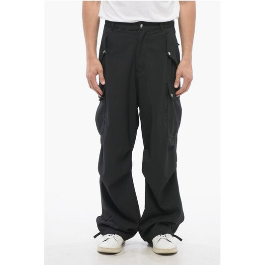Cotton Cargo Pants with Logo Buttons