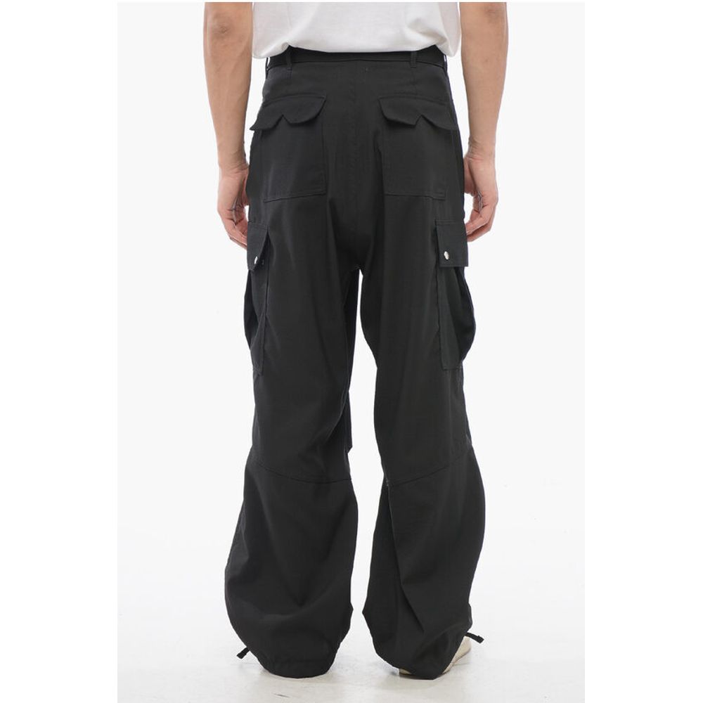 Cotton Cargo Pants with Logo Buttons