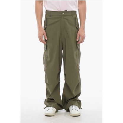 Cotton Cargo Pants with Logo Buttons