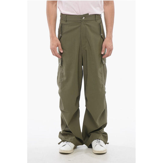 Cotton Cargo Pants with Logo Buttons
