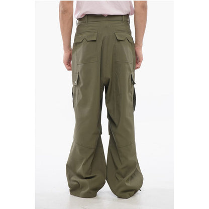 Cotton Cargo Pants with Logo Buttons