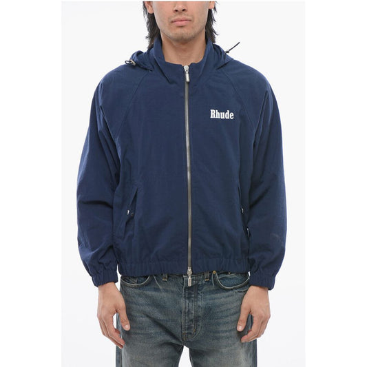 Nylon Jacket with Hood and 2-Pockets
