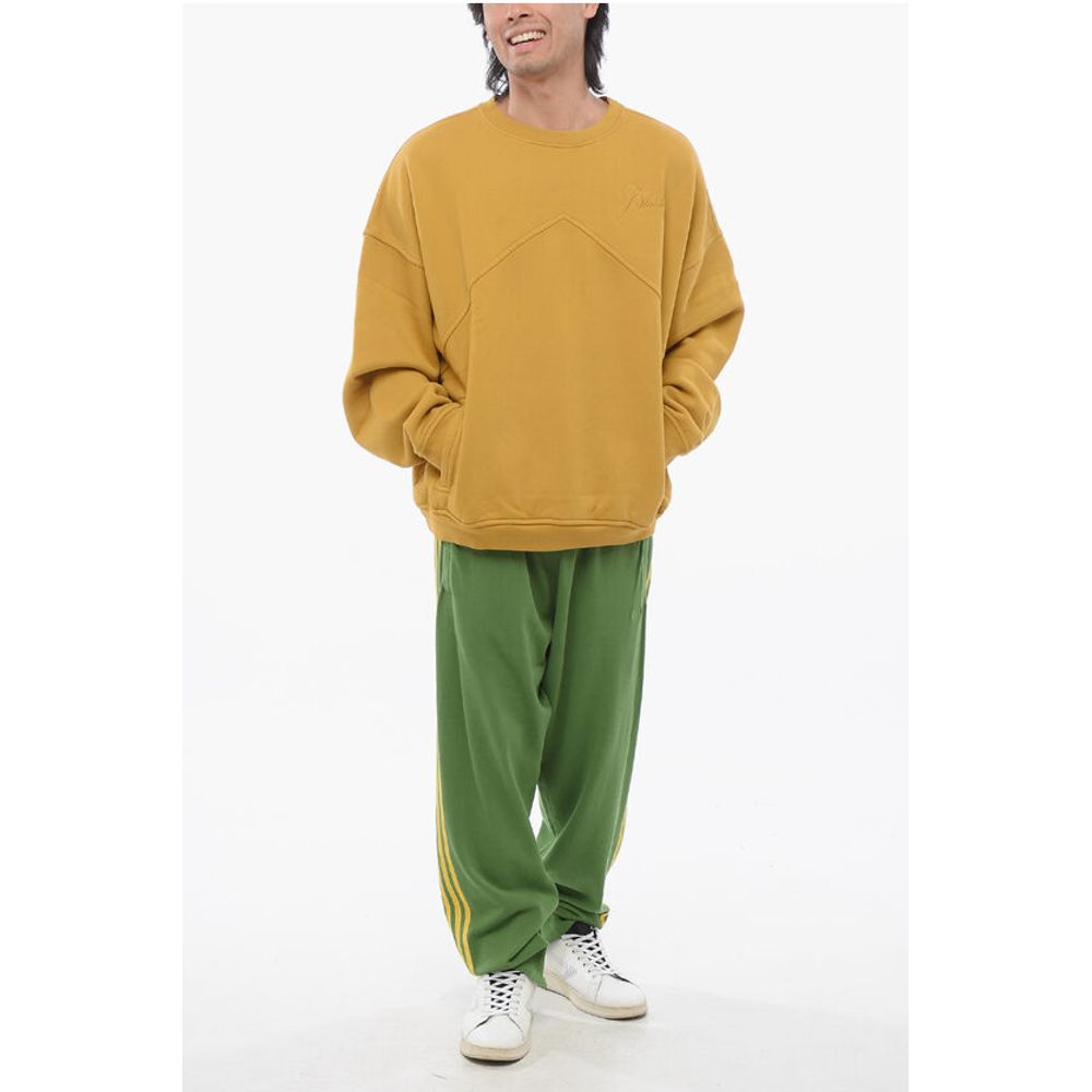 Fleeced-Cotton Crew-neck Sweatshirt with 2-Pockets