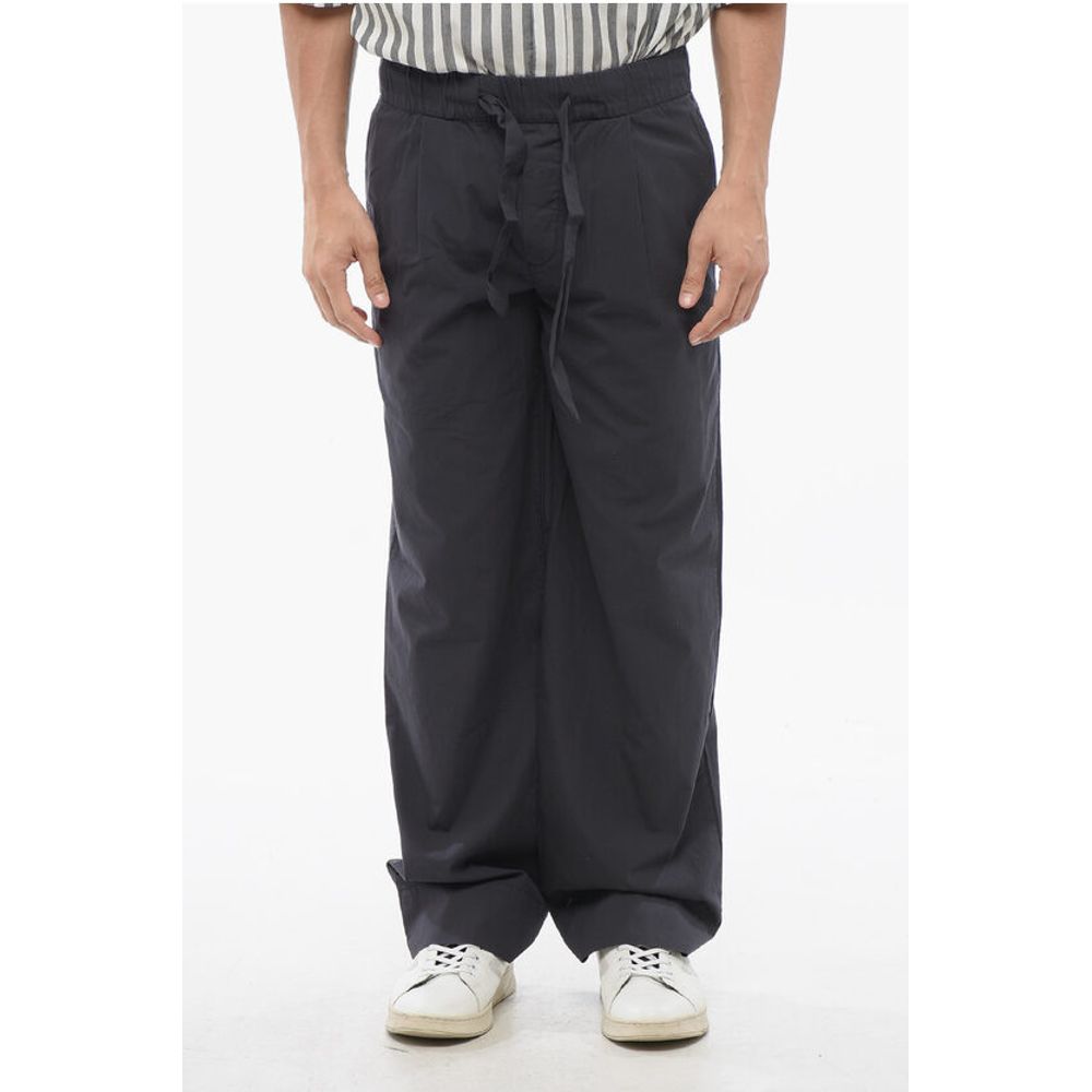 TEKLA Cotton Single Pleat Pants with Drawstring Waist