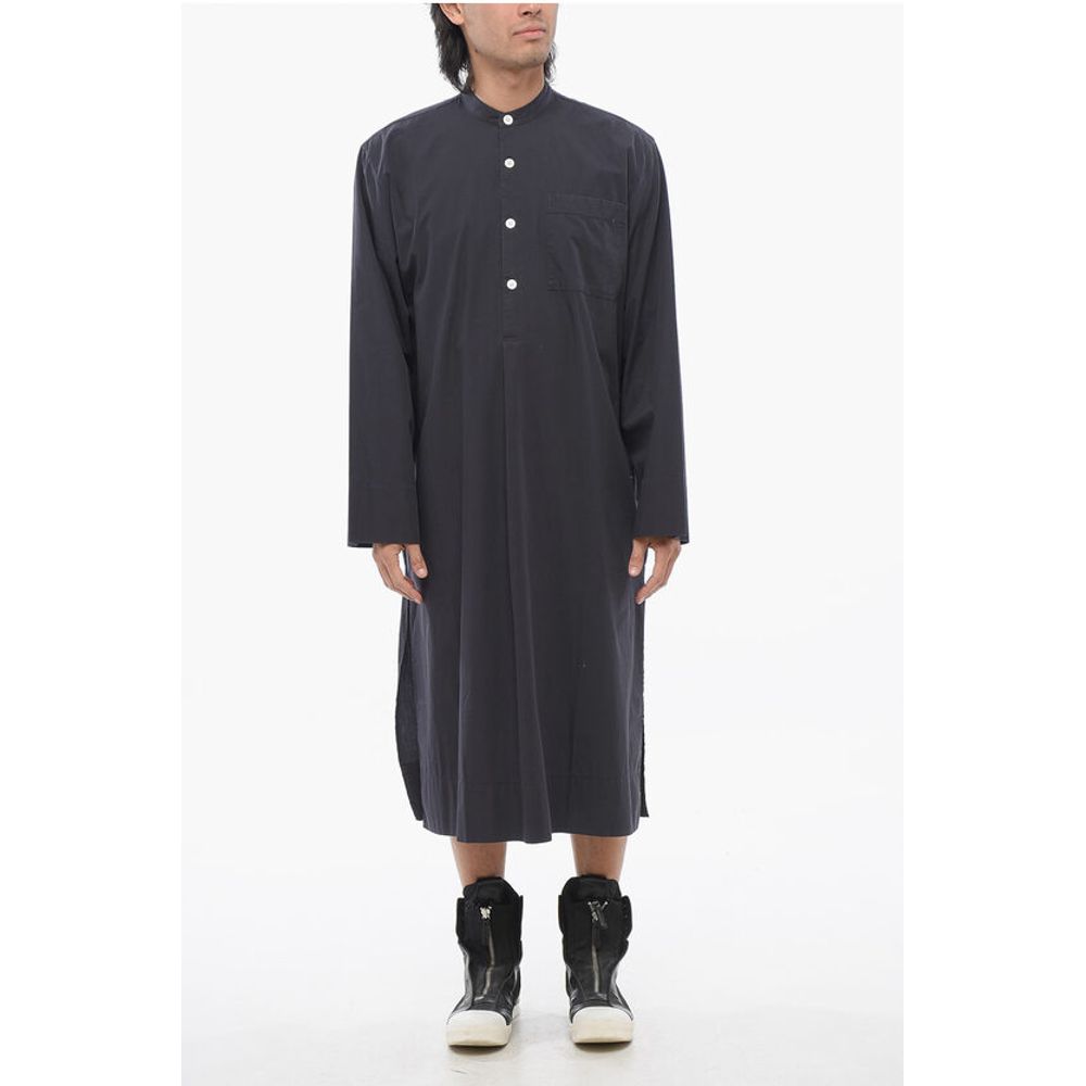 TEKLA Cotton Poplin Maxi Shirt with Side Splits