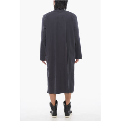 TEKLA Cotton Poplin Maxi Shirt with Side Splits