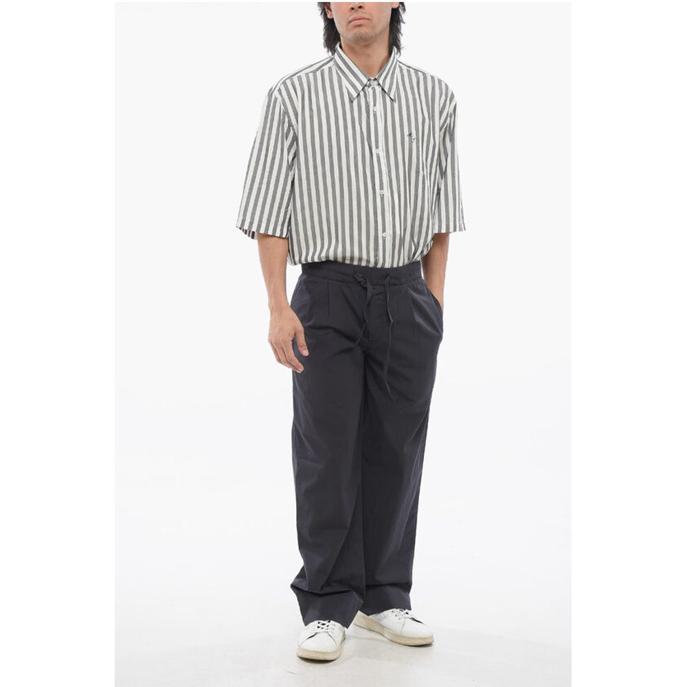 TEKLA Cotton Single Pleat Pants with Drawstring Waist