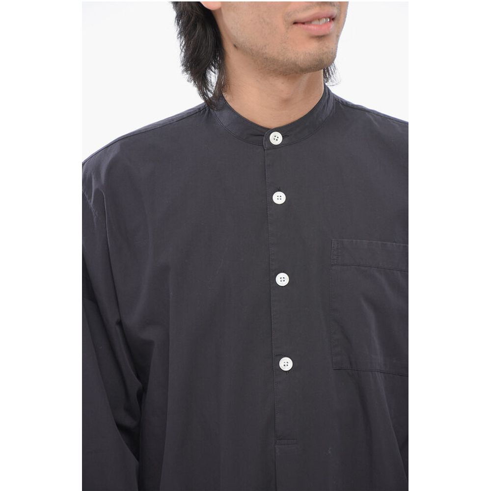 TEKLA Cotton Poplin Maxi Shirt with Side Splits