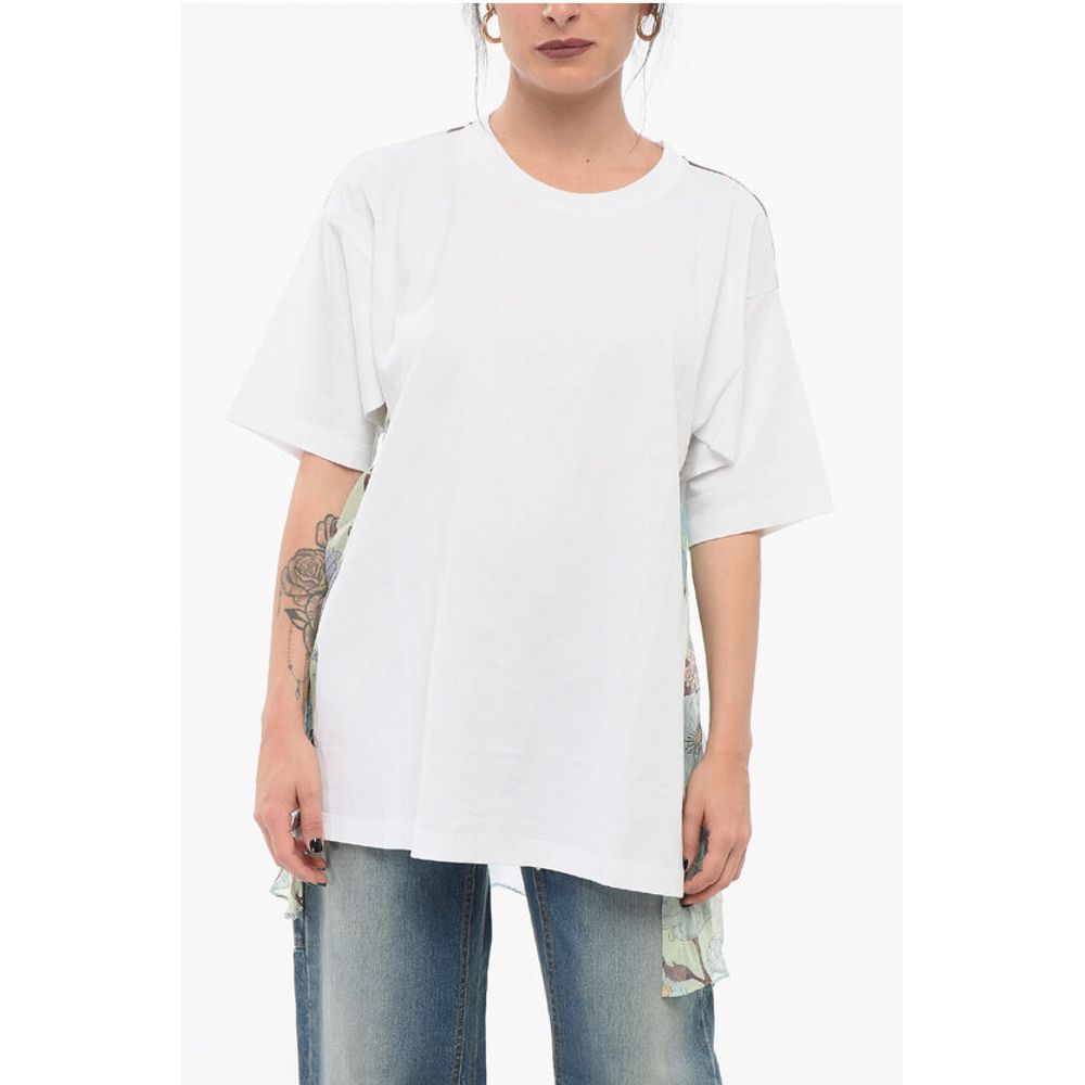 Asymmetric T-shirt with Chiffon Detail