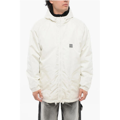 Zip-up Padded Parka Jacket with Embroidered Logo