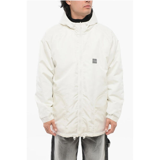 Zip-up Padded Parka Jacket with Embroidered Logo
