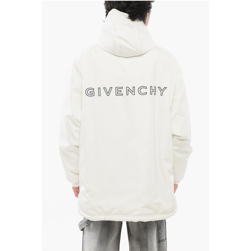 Zip-up Padded Parka Jacket with Embroidered Logo