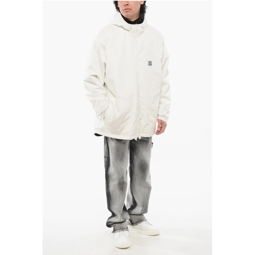 Zip-up Padded Parka Jacket with Embroidered Logo