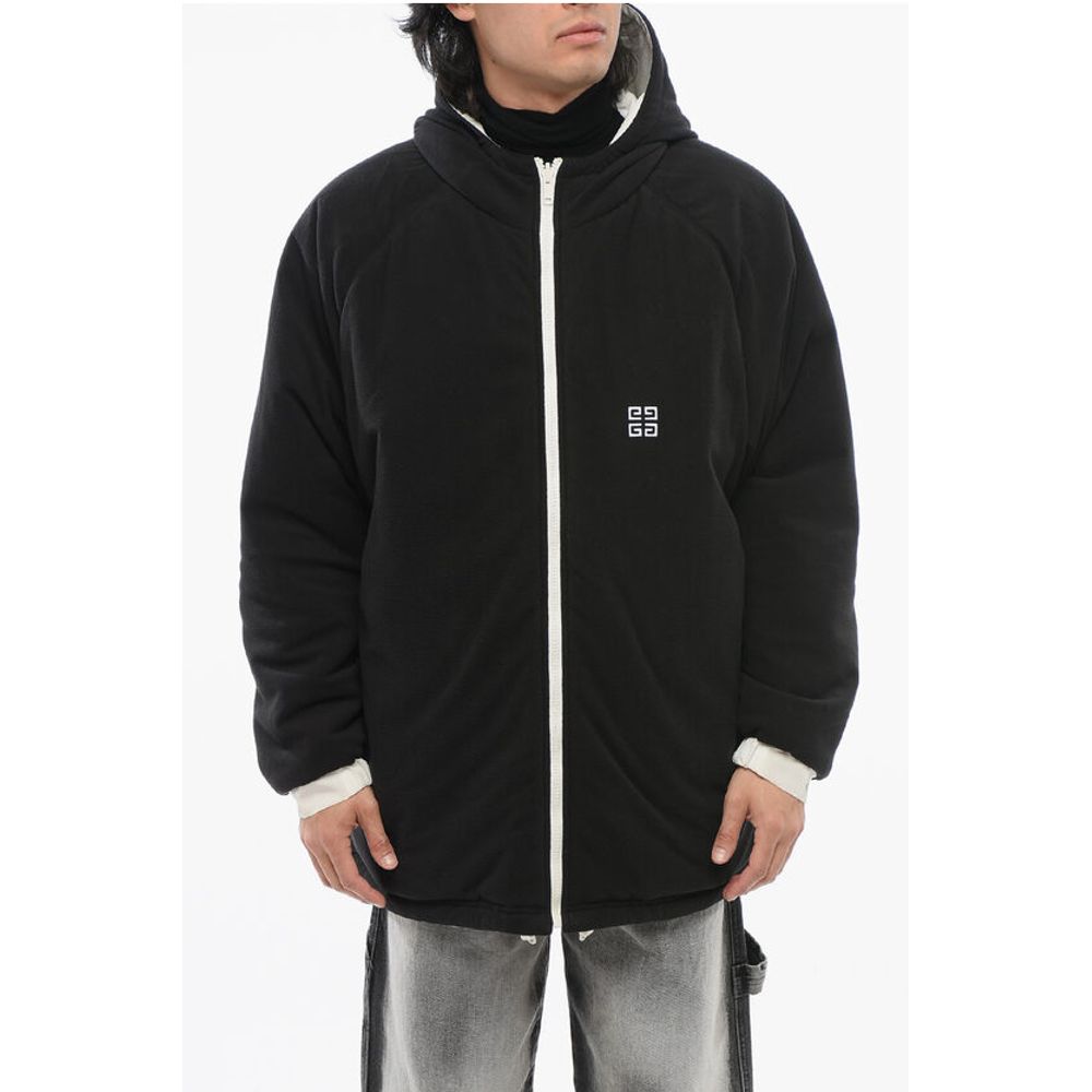 Zip-up Padded Parka Jacket with Embroidered Logo