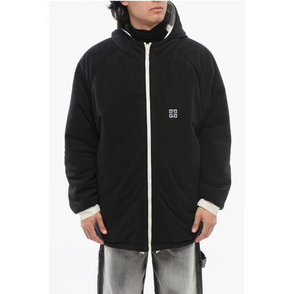 Zip-up Padded Parka Jacket with Embroidered Logo