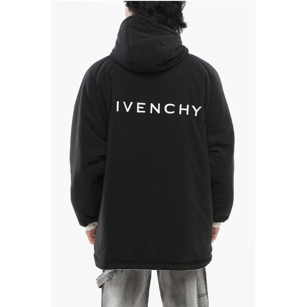 Zip-up Padded Parka Jacket with Embroidered Logo