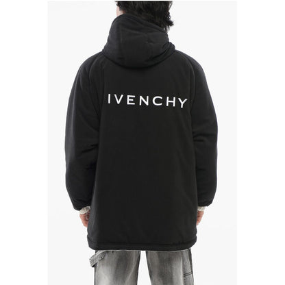 Zip-up Padded Parka Jacket with Embroidered Logo
