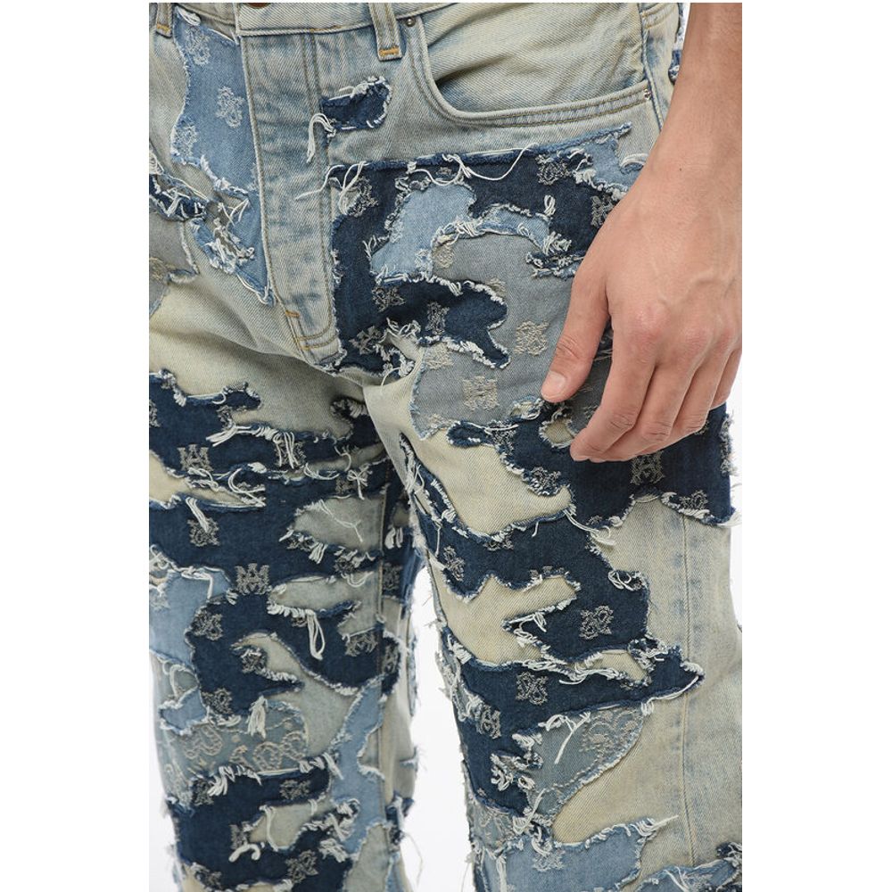 Fringed Hem PATCHWORK CAMO Denims 22cm
