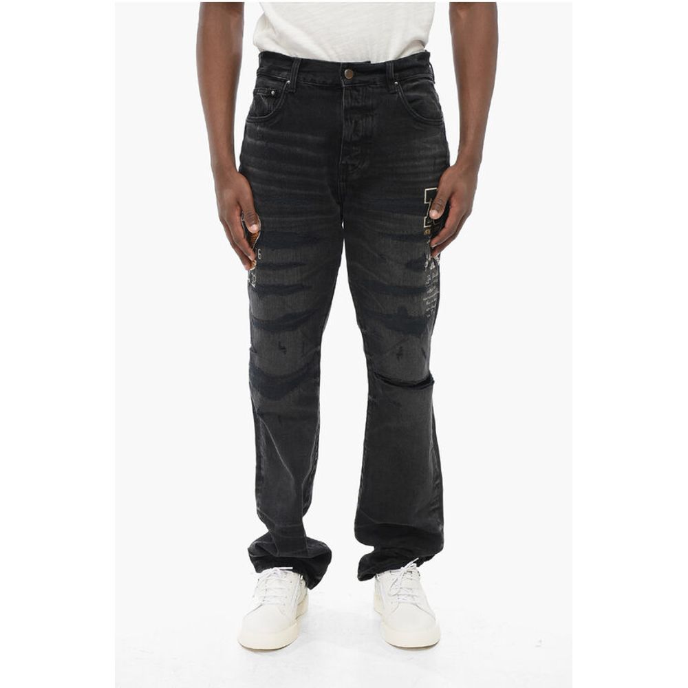 Embroidered VARSITY EAGLE Regular Fit Denims 22cm