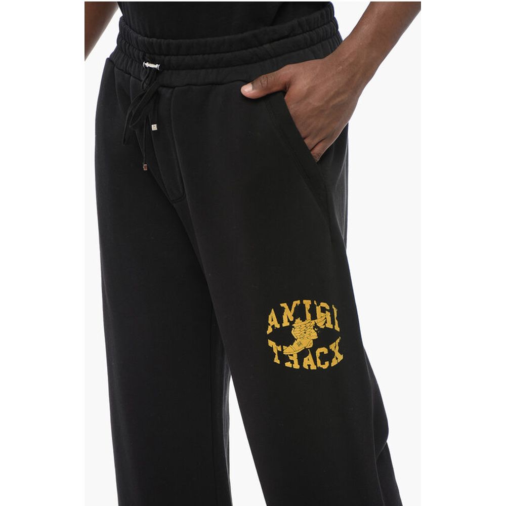 Drawstringed Ankle VARSITY Sweatpants with Flocked Prints