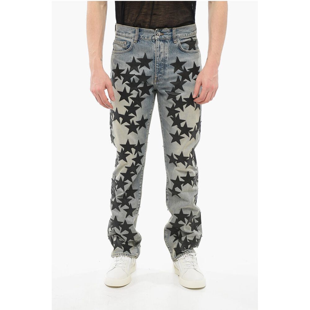 Vintage Wash CHEMIST Denims with Leather Patches 21cm