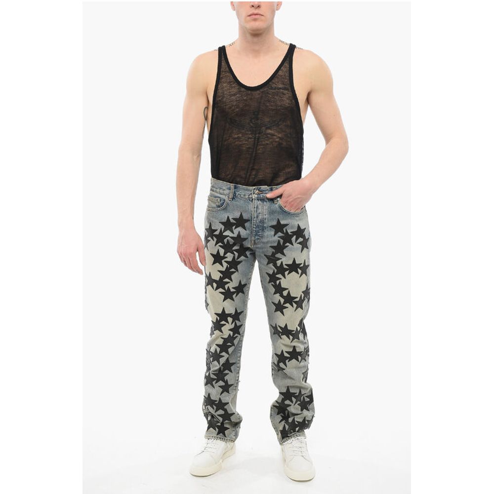 Vintage Wash CHEMIST Denims with Leather Patches 21cm