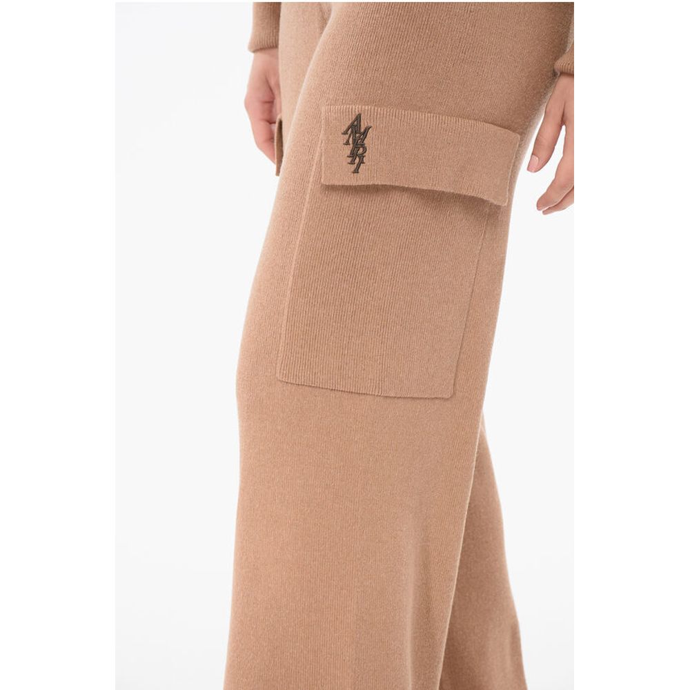 Cashmere Blend Cargo Pants with Elastic Waistband