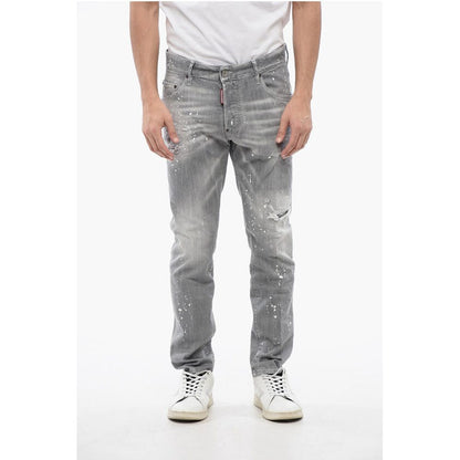 Distressed SKATER Denims with Paint Motif