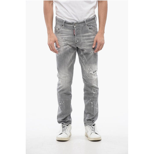 Distressed SKATER Denims with Paint Motif