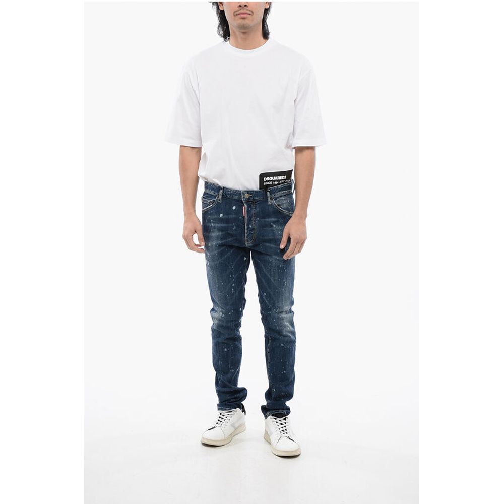 Distressed Cool Guy Denims with Dark Wash