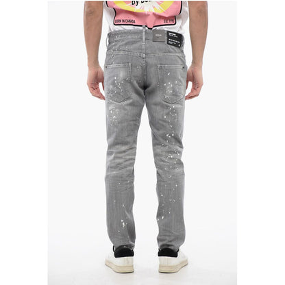 Distressed SKATER Denims with Paint Motif