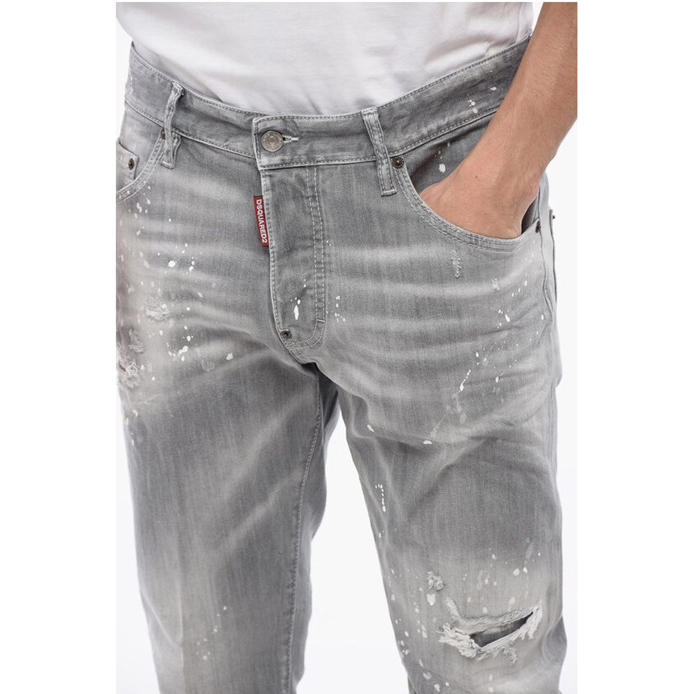 Distressed SKATER Denims with Paint Motif