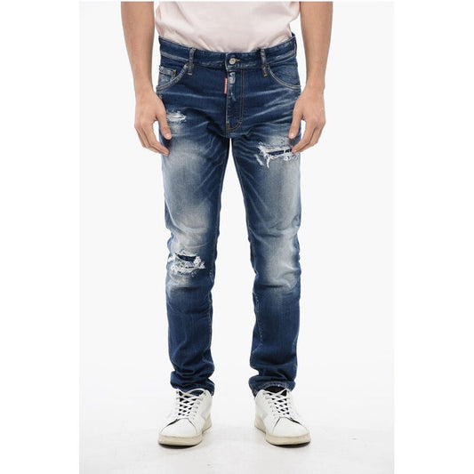 Distressed Cool Guy Denims with Dark Wash