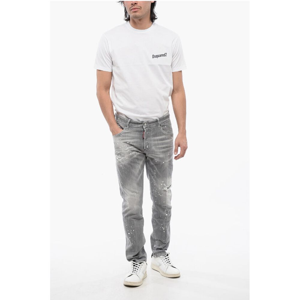 Distressed SKATER Denims with Paint Motif