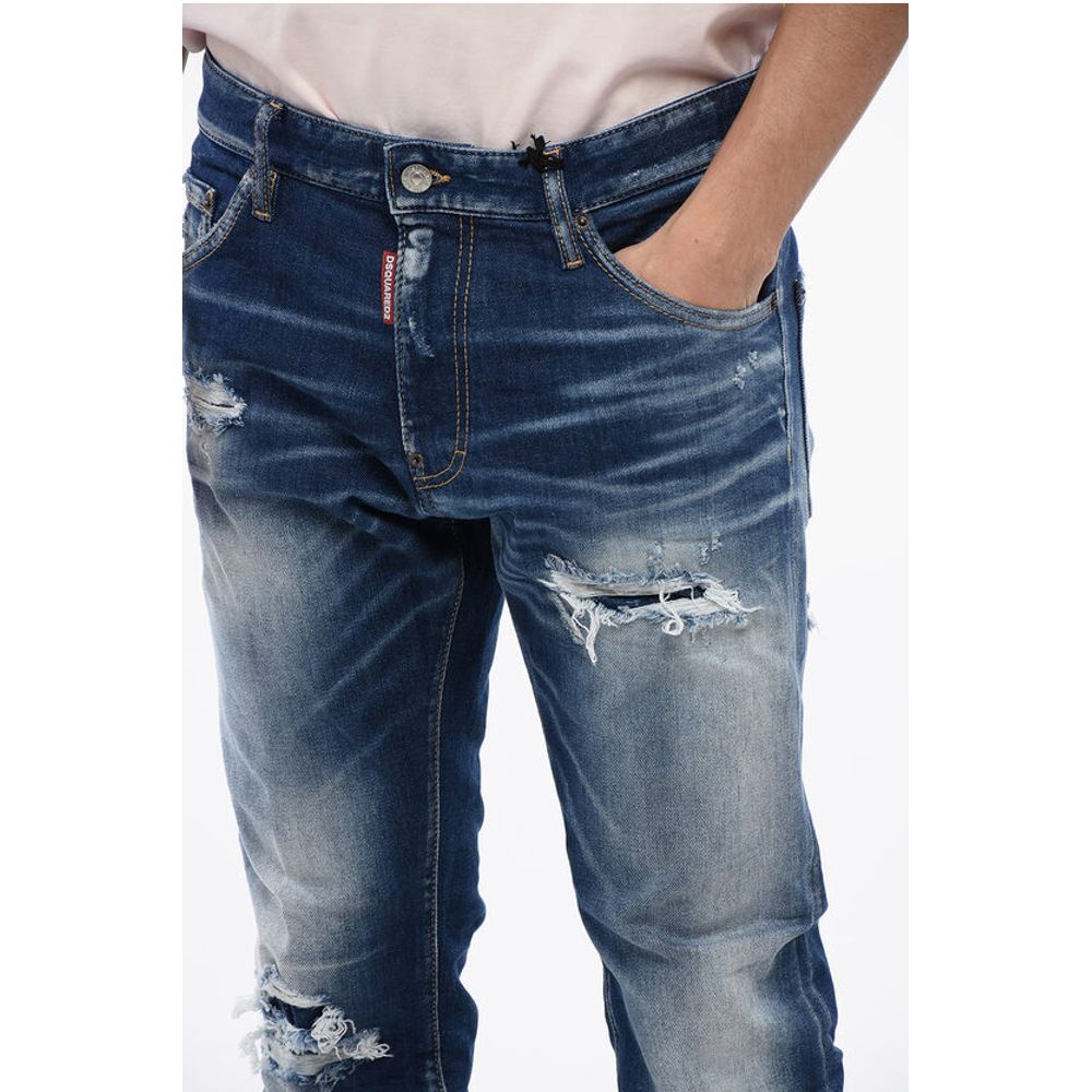 Distressed Cool Guy Denims with Dark Wash