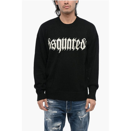 Alpaca-blended Pullover with Contrasting Logo