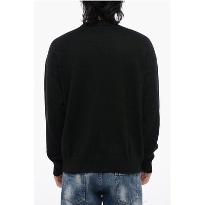 Alpaca-blended Pullover with Contrasting Logo