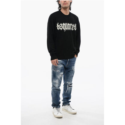 Alpaca-blended Pullover with Contrasting Logo