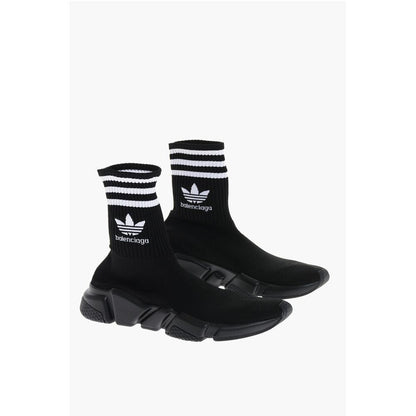 Fabric Sock High Top Sneakers with Rib Details