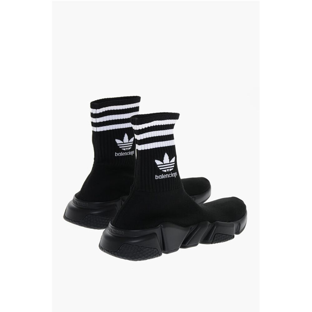 Fabric Sock High Top Sneakers with Rib Details