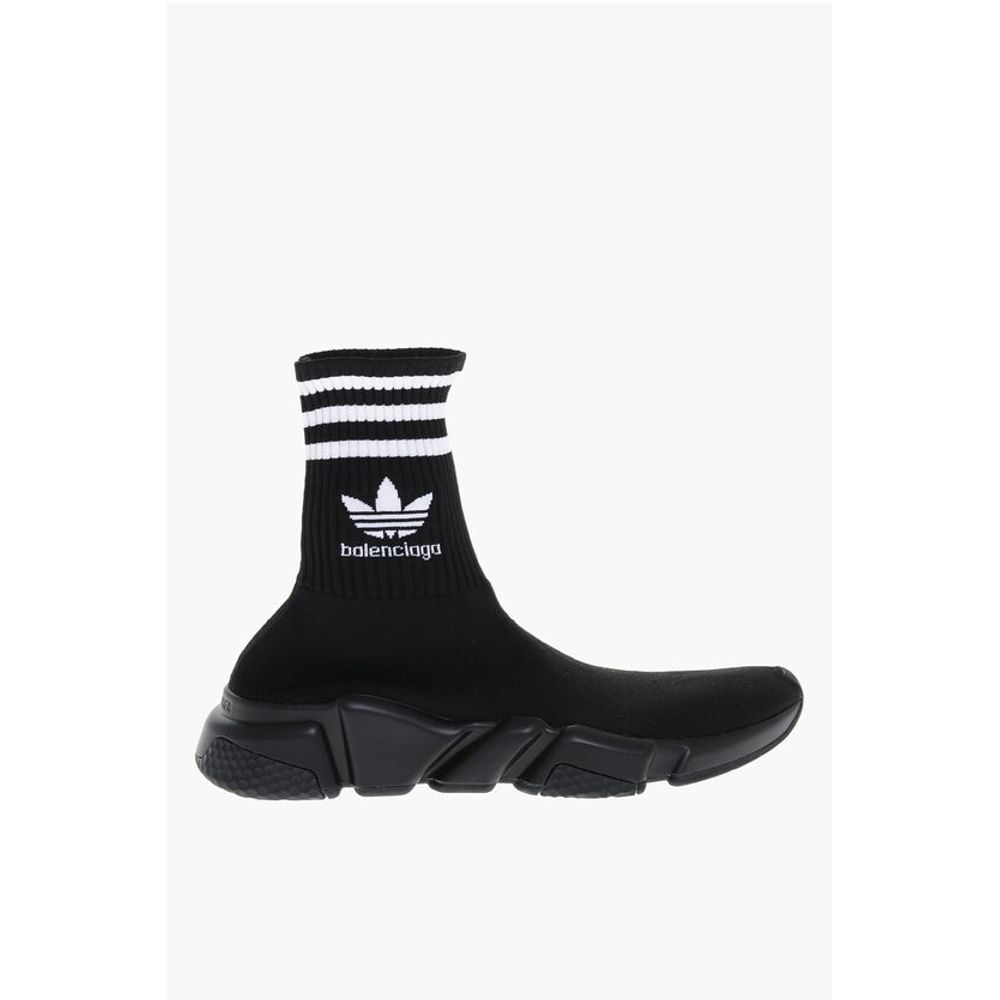 Fabric Sock High Top Sneakers with Rib Details