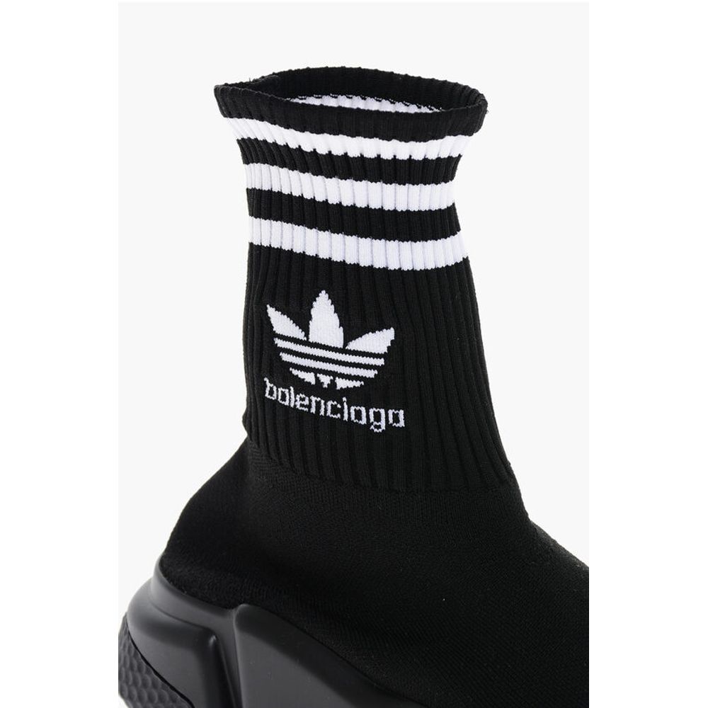 Fabric Sock High Top Sneakers with Rib Details