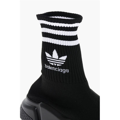 Fabric Sock High Top Sneakers with Rib Details